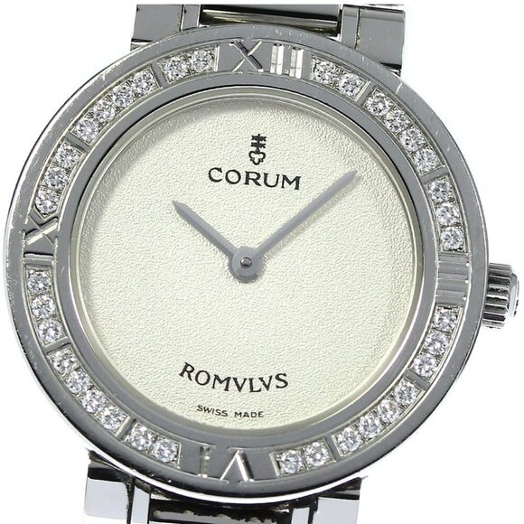 CORUM Romulus 165.128.47 V459 Diamond Bezel Silver Dial Quartz Ladies_754205 - Picture 1 of 6
